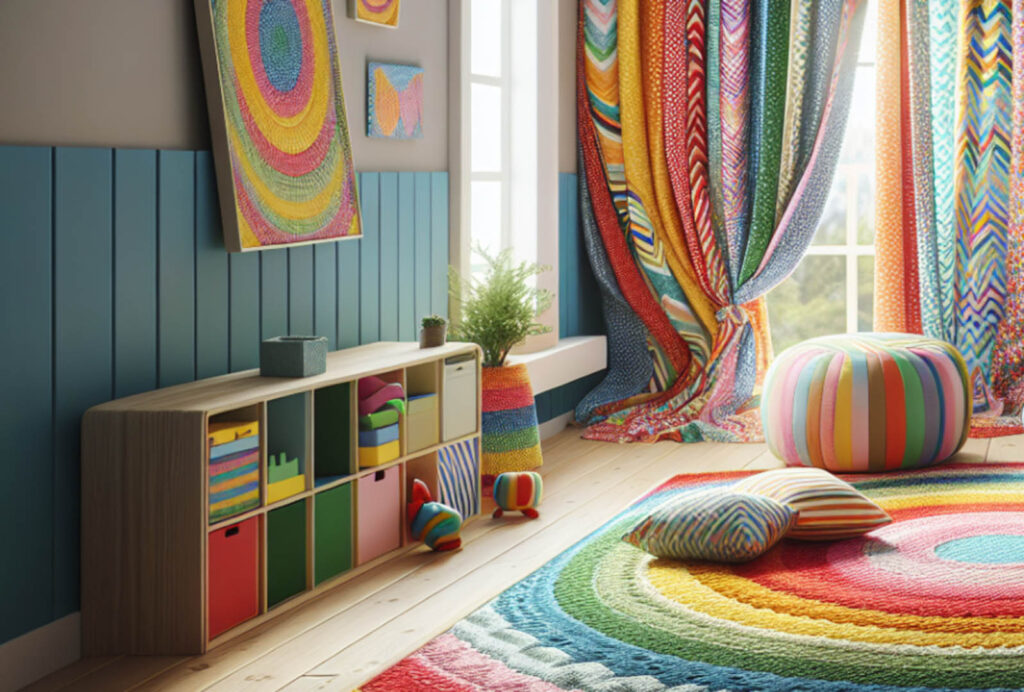 多色的整齊的兒童房
