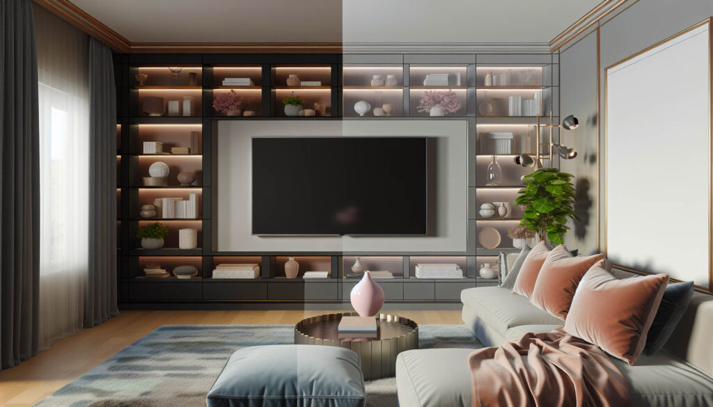 帶有一面大電視的客廰