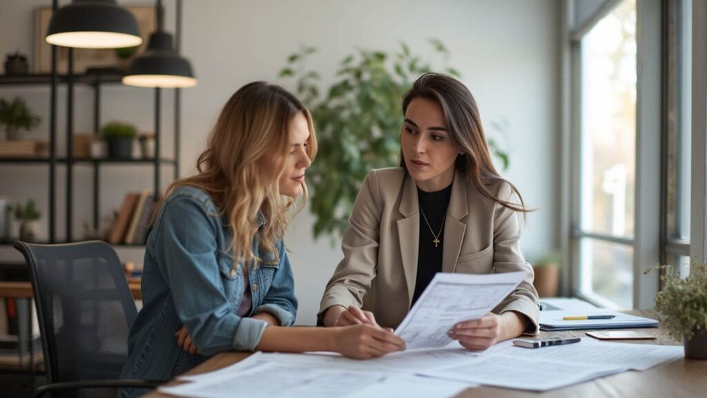 屋主與設計師正在討論房屋設計圖，展現團隊合作的精神