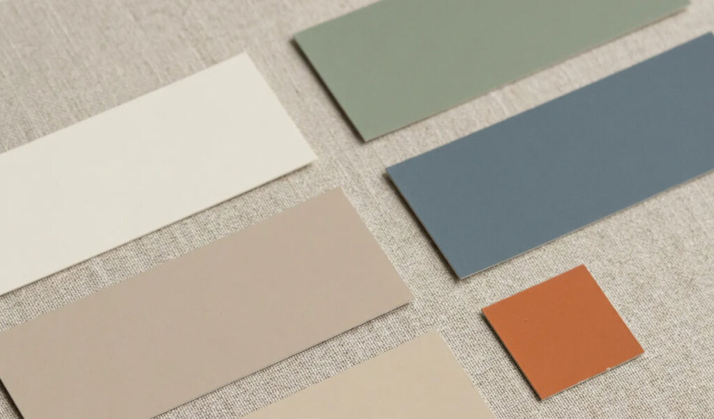 室內設計配色色調板，莫蘭迪色系樣品