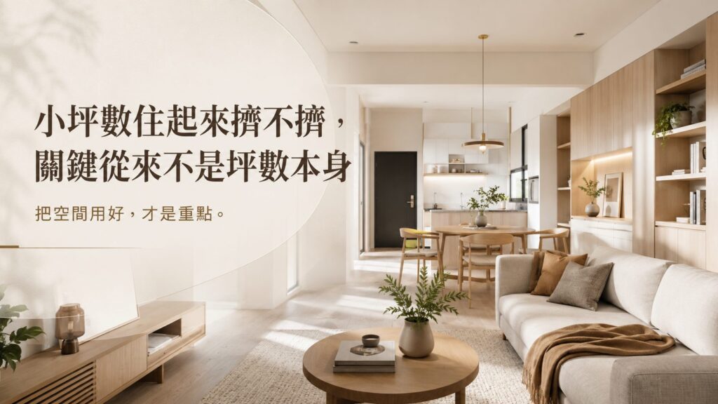 小坪數住宅透過開放格局、木質家具與整合設計打造寬敞感