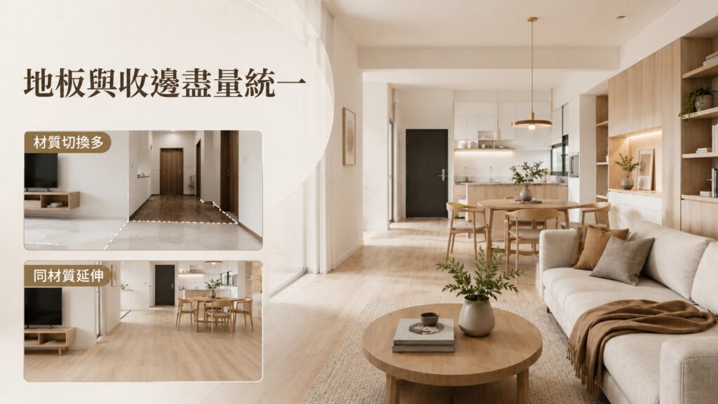 室內格局設計比較，展示過多隔間與開放式玻璃隔間差異，提升小坪數住宅採光與空間通透感