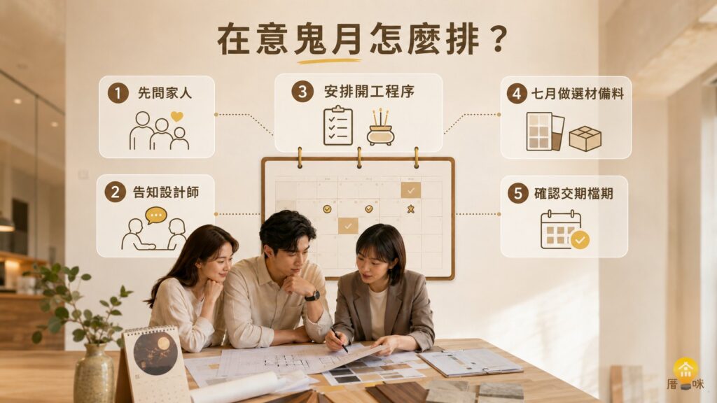 5 個步驟搞定家人溝通、設計師協調與開工備料檔期